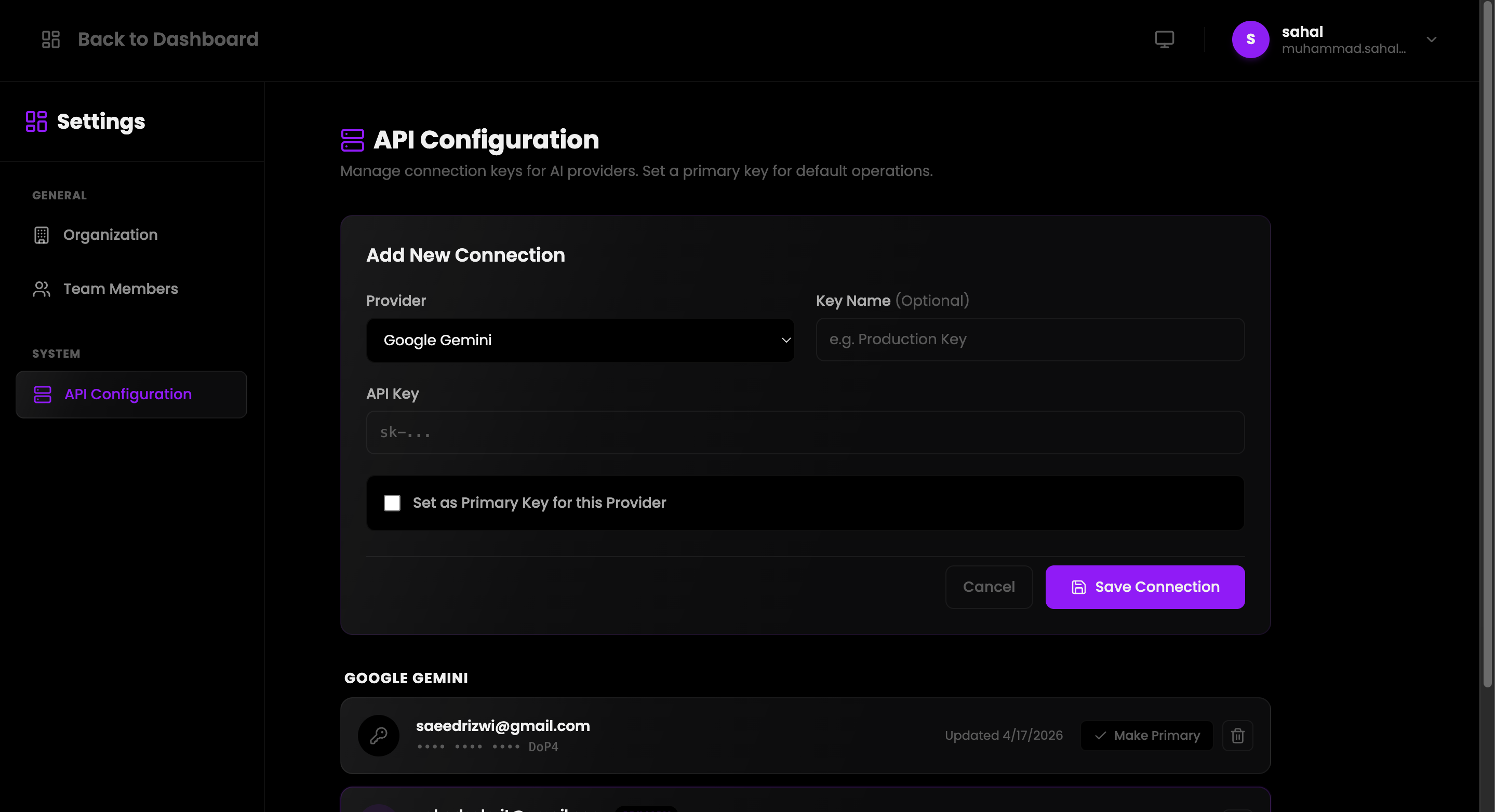 API Configuration